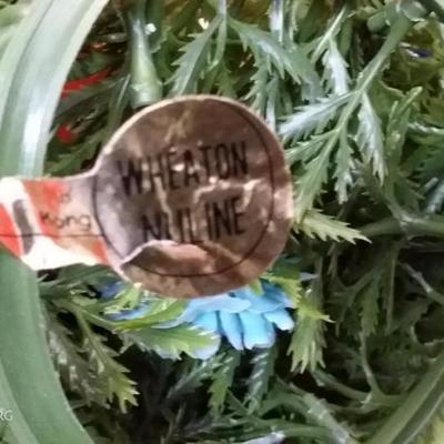 1950s Wheaton Nuline Plastic Fern and Foliage Pillar Candle Ring 