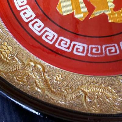 Lot of 4 Norleans Japan Lacquerware fortune plates