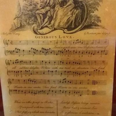 Vintage Mounted reprint of George Bickham Jr, Generous Love sheet music