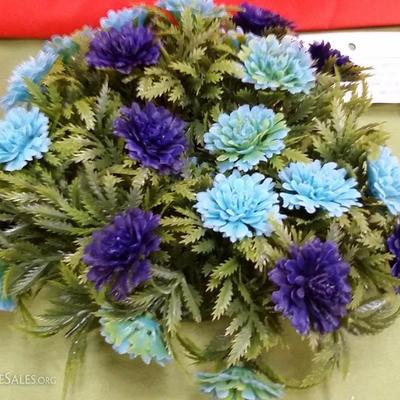 1950s Wheaton Nuline Plastic Fern and Foliage Pillar Candle Ring 