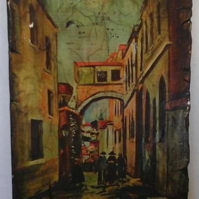 Maurice Utrillo, Vintage In Worm Wood Frame of 1986 Paris 