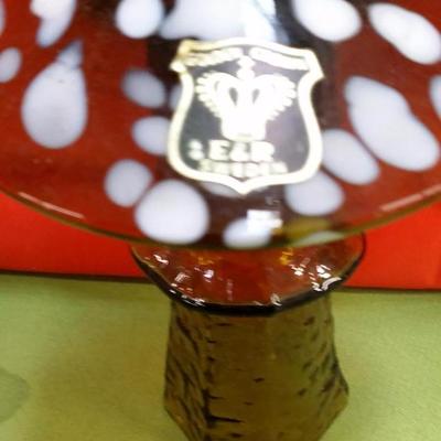 Ebeling and Reuss Sweden Hand Blown Golden Crown Art Glass Mushroom