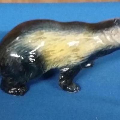 P. Marioni 1960s ceramic badger Created from fine Italian ceramic pottery
