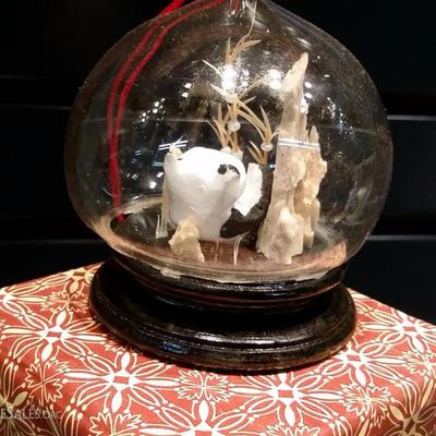 1960s Oriental Chinese Hand Carved Cork Diorama -Panda 