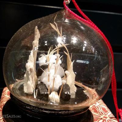 1960s Oriental Chinese Hand Carved Cork Diorama -Panda 