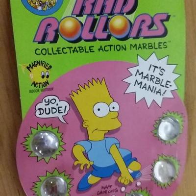 Bart Simpson collection 1990 Rad Rollers collectible action marbles