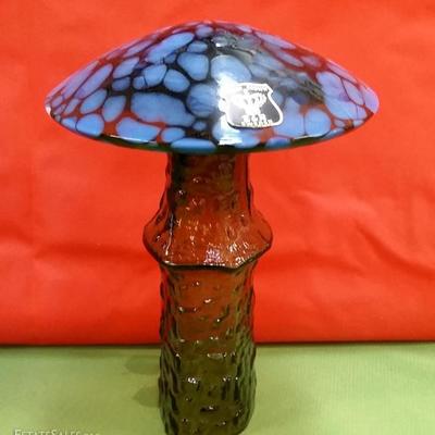 Ebeling and Reuss Sweden Hand Blown Golden Crown Art Glass Mushroom