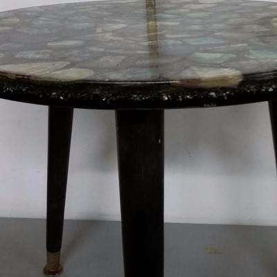 Vtg Mid Century Danish Modern Lucite Abalone Table