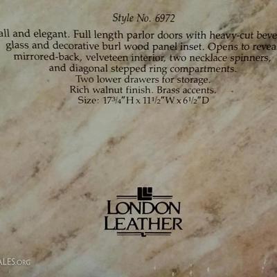 London Leather style No. 6972 French Waltz Jewelry Box-Tall and elegant. 