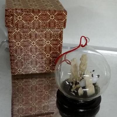 1960s Oriental Chinese Hand Carved Cork Diorama -Panda 