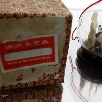 1960s Oriental Chinese Hand Carved Cork Diorama -Panda 