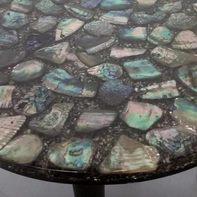 Vtg Mid Century Danish Modern Lucite Abalone Table