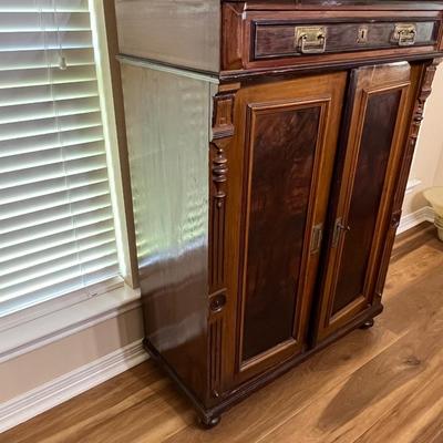 Tall Solid Wood Antique Cabinet ~ *Read Details