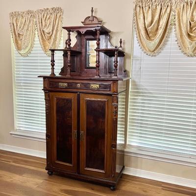 Tall Solid Wood Antique Cabinet ~ *Read Details