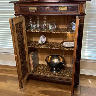 Tall Solid Wood Antique Cabinet ~ *Read Details