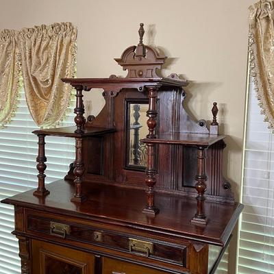 Tall Solid Wood Antique Cabinet ~ *Read Details
