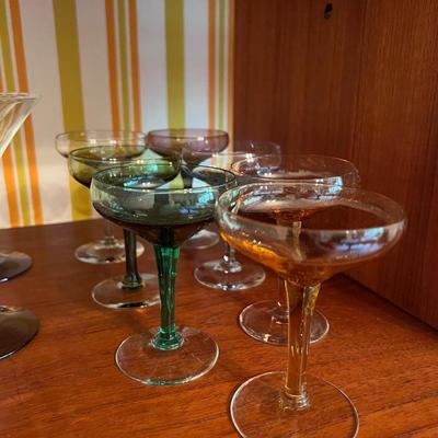1951 Russel Wright Champagne Coupes (7) and Trumpet Glasses (5)
