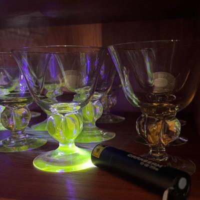 MCM Gulli (Gold) Cocktail Glasses by Siegfried Stahl for Sweden's Skruf Glasbruk