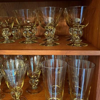 MCM Gulli (Gold) Cocktail Glasses by Siegfried Stahl for Sweden's Skruf Glasbruk