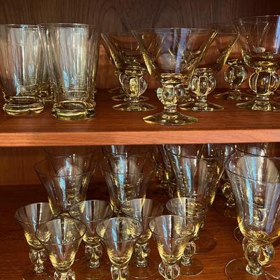 MCM Gulli (Gold) Cocktail Glasses by Siegfried Stahl for Sweden's Skruf Glasbruk