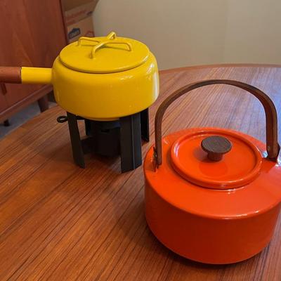 Enamled Cast Iron Pot and Kettle Lot