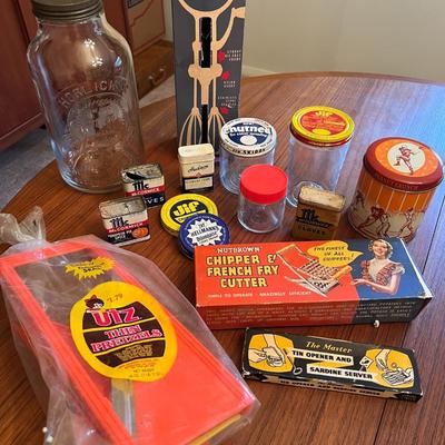 Vintage Tins, Jars and Small Kitchen Appliance Lot