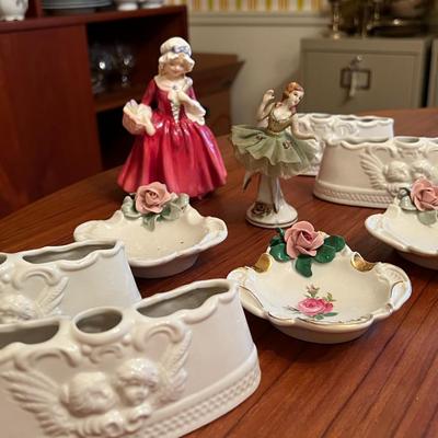 Vintage Dresden Porcelain Ashtrays Lot
