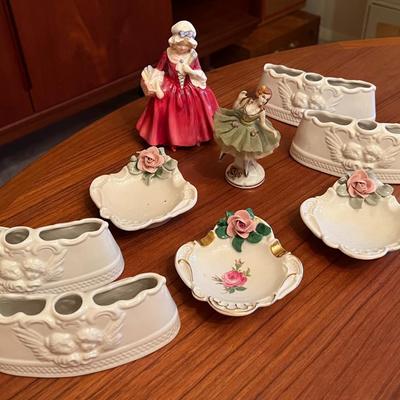 Vintage Dresden Porcelain Ashtrays Lot