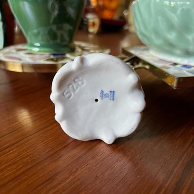 Robin's Egg Blue Colored Lot with Dresden Porcelain Bird Figurine