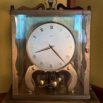 Vintage Aug. Schatz & Sohne Brass Mantle/Desk Clock- Made in Germany
