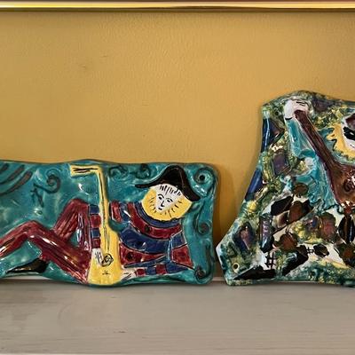 Venetian Mid Century Ceramic Hand Painted Plaques