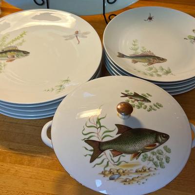 Fish Decorated Dishware- Bareuther Waldsassen, Bavaria