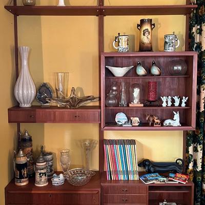 MCM Wall Shelves Unit (1 of 2)- BUYER MUST DISASSEMBLE *Items on shelves NOT included*