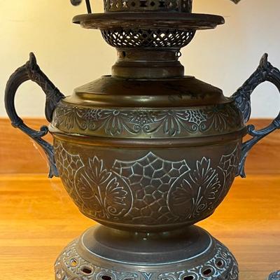 Antique Brass Electric Oil Lamp