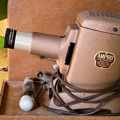 Vintage Ampro Slide Projector Model 30A w/ Case