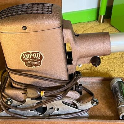 Vintage Ampro Slide Projector Model 30A w/ Case