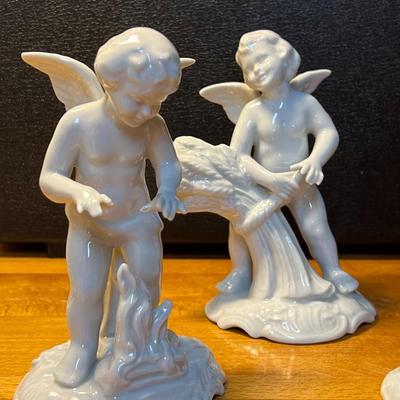 Set of 4 Dresden Porcelain Cherubs