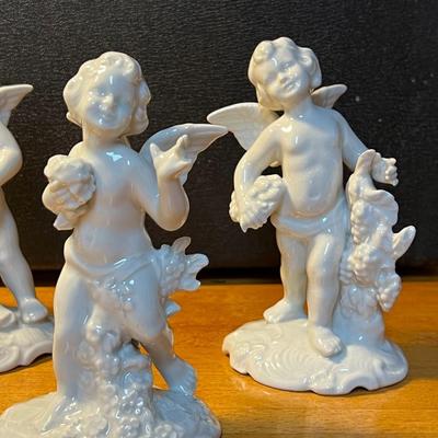 Set of 4 Dresden Porcelain Cherubs