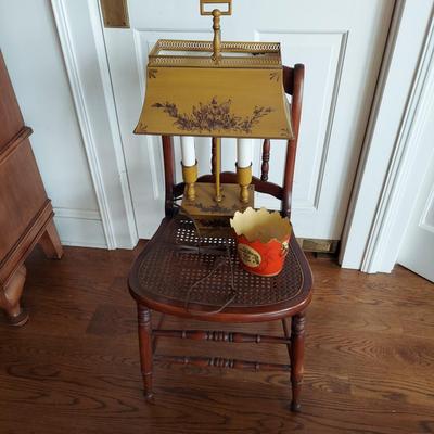 Cane Seat Chair w/ Metal Lamp (LR-BBL)