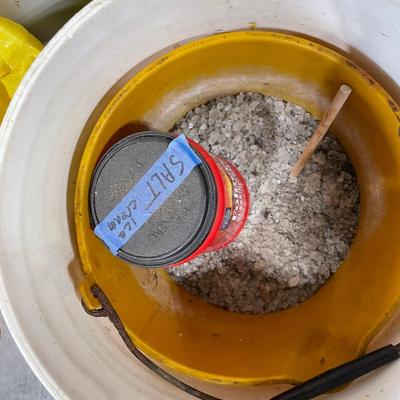Salt and wood chips