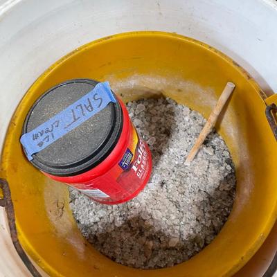 Salt and wood chips