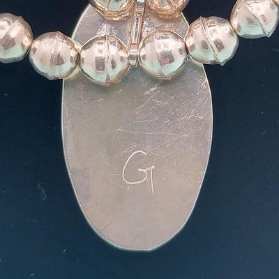Navajo Turquoise & Silver Necklace Signed 55gr $500-$700 Value