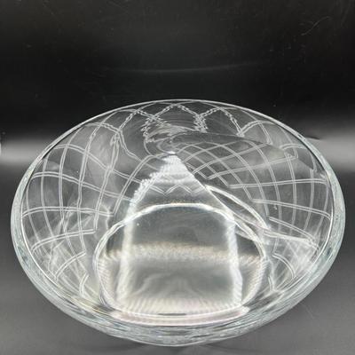 Bohemian Large Etched Lined Angled Bowl