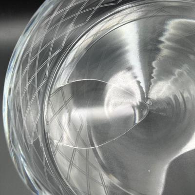 Bohemian Large Etched Lined Angled Bowl
