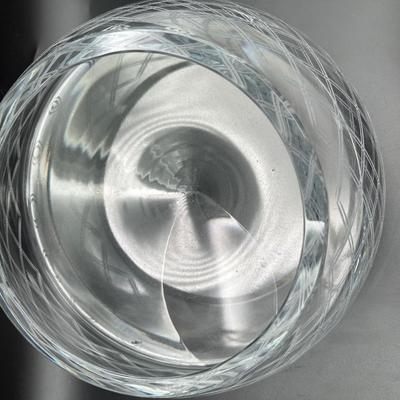 Bohemian Large Etched Lined Angled Bowl