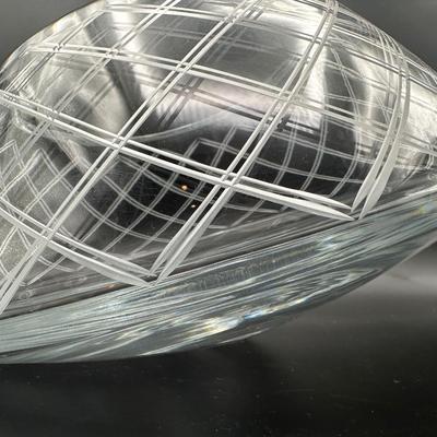 Bohemian Large Etched Lined Angled Bowl