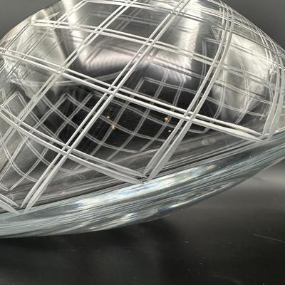 Bohemian Large Etched Lined Angled Bowl