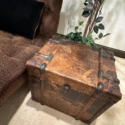 Hemispheres Chaise Lounge chair- Animal print large scale Trunk and faux tree