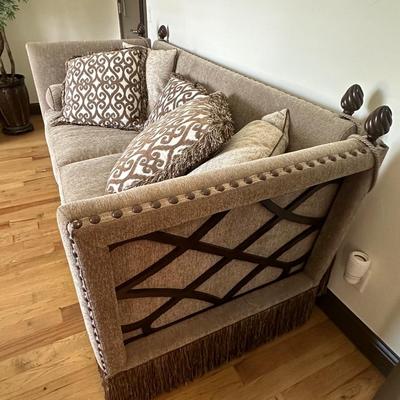 Beautiful large scale, sofa, tan and brown colors made by Markor international-LIKE NEW CONDITION