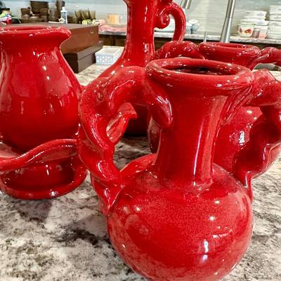 Fun red pottery. All pieces included